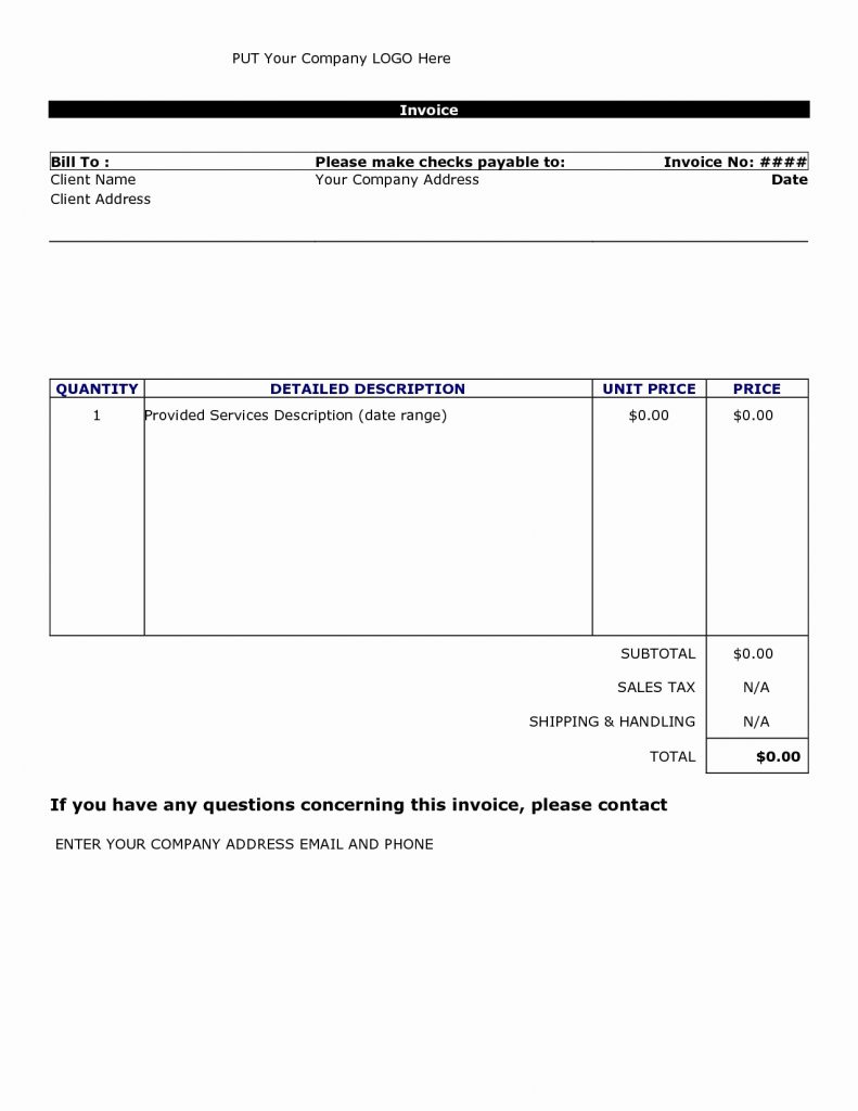 Hourly Invoice Templates Sample