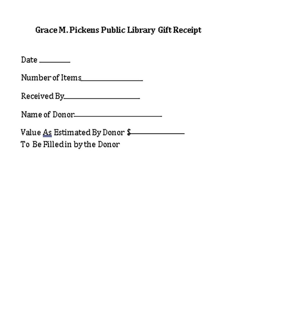 Sample Public Library Gift Templates