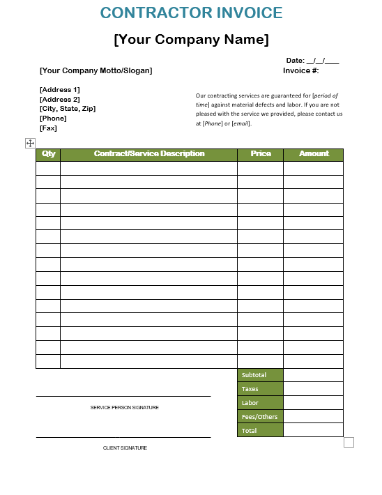 construction invoice template 1