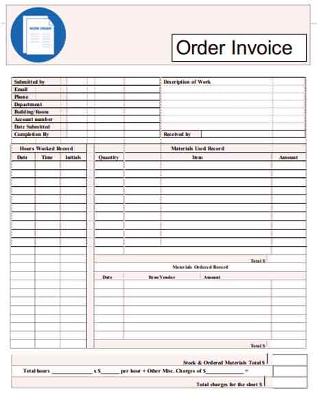 Templates Order Invoice Example