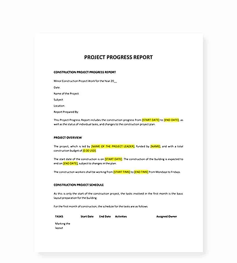 Sample Project Progress Report