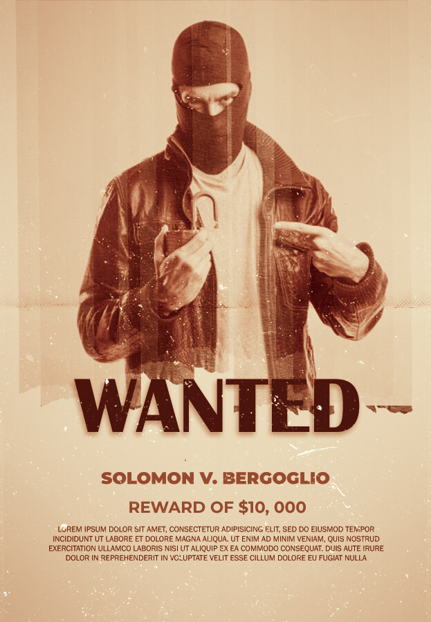wanted poster in psd design