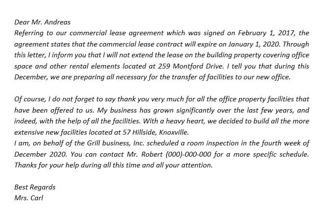 31. How to Make A Commercial Lease Termination Letter to Landlord With Examples
